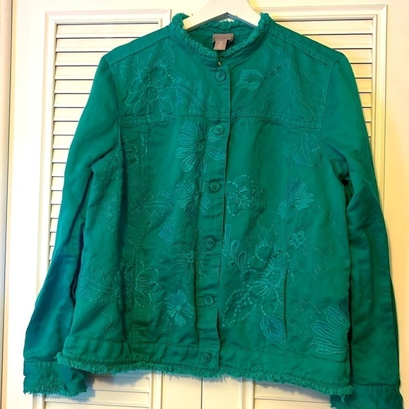 Sold - Chicos green jacket button down size 2 Chico’s - Size 12 L - Picture 1 of 12